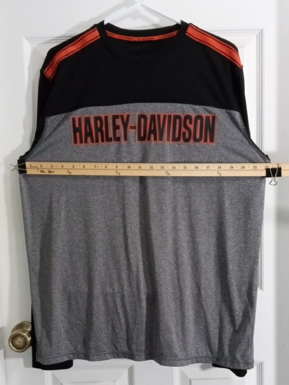Harley-Davidson Black/Gray Long Sleeve Performance Tee Shirt Men’s Large - Picture 3 of 4